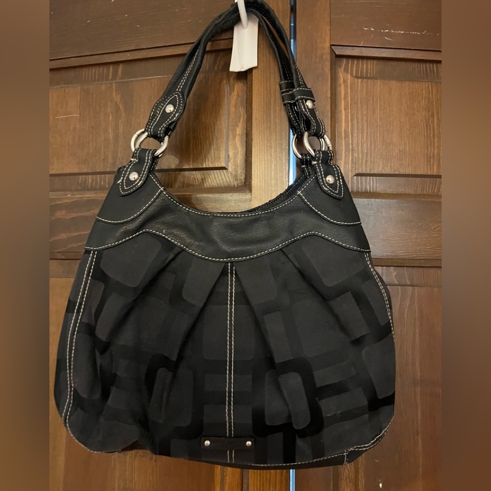 Black Nine  West purse with top zip shoulder bag